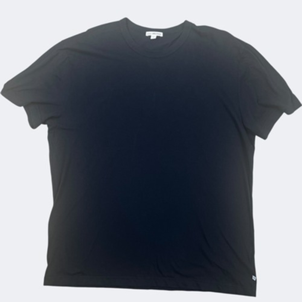 James Perse Standard Shirt  XL Black Crew Neck Tee Combed Cotton MLJ3311 FLAW